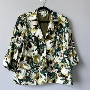 Dressbarn‎ Blazer Womens Size 18/20 Multicolor Lined Floral Print Lightweight